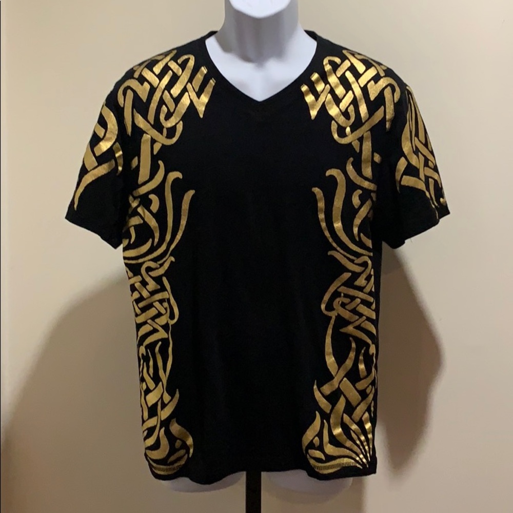 INC Gold Trimmed Styled T-Shirt